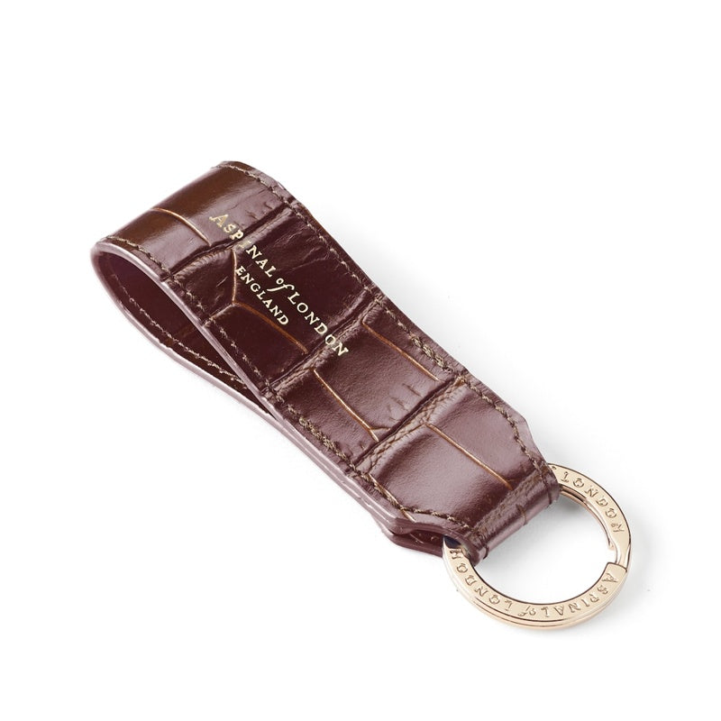 Charms e Acessórios Croc-Embossed Loop Keyring