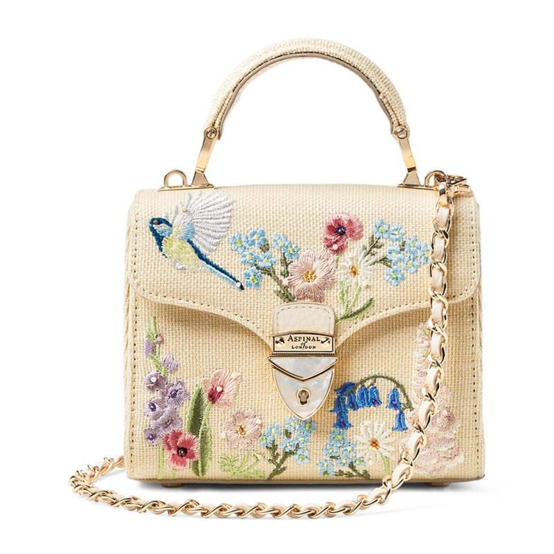 Bolsa Crossbody Mini Raffia Floral Embroidery Mayfair - Mercado de Luxo - O Maior E-Commerce de Bens, Produtos e Serviços de Luxo do Brasil.