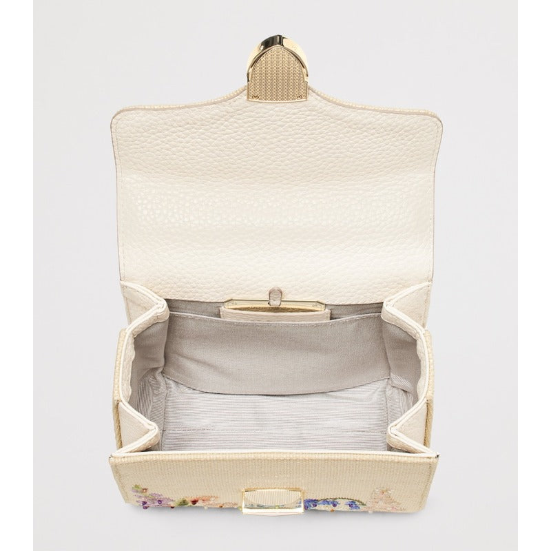 Bolsa Crossbody Mini Raffia Floral Embroidery Mayfair