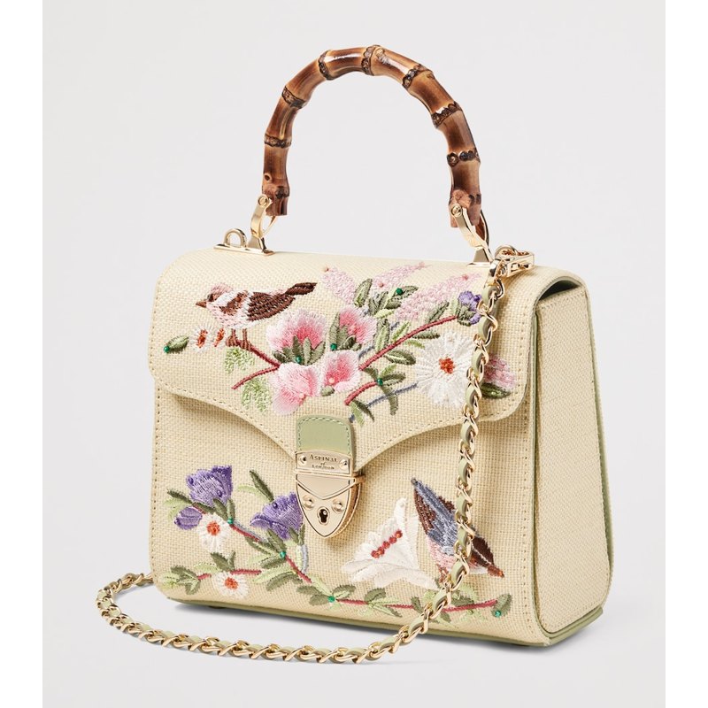 Bolsa Crossbody Raffia Floral Embroidery Mayfair