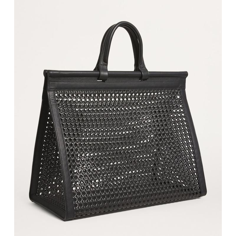 Bolsa Handle Midi Calfskin-Rattan Porto
