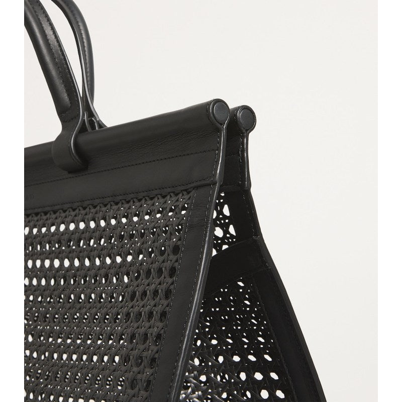 Bolsa Handle Midi Calfskin-Rattan Porto