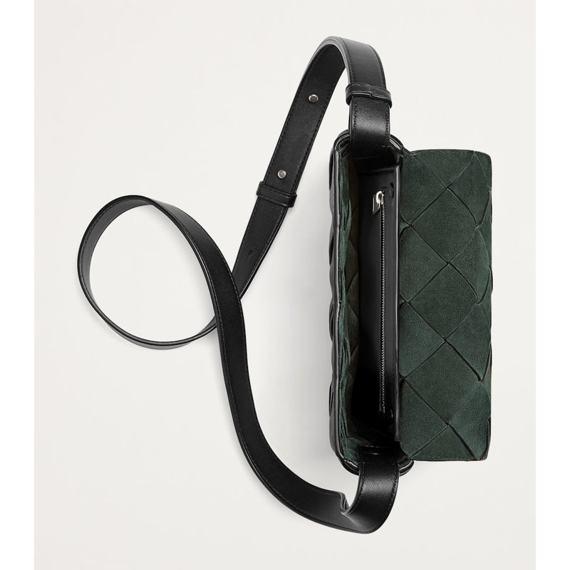 Bolsa Crossbody Suede Intreccio Diago