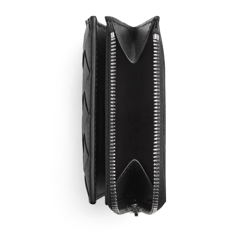 Bolsa Wallet Small Intrecciato Bifold Zipped
