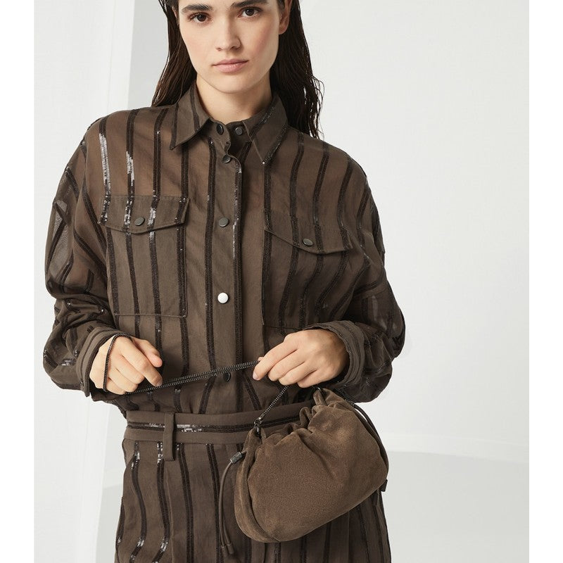 Bolsa Bucket Mini Suede Mellow