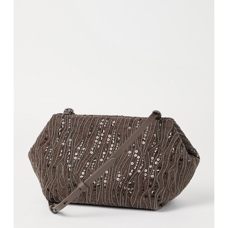 Bolsa Crossbody Cotton-Linen Embellished