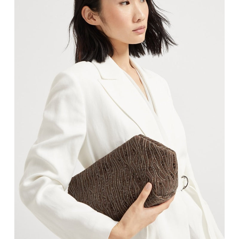 Bolsa Crossbody Cotton-Linen Embellished