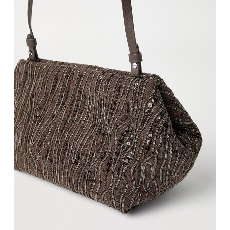 Bolsa Crossbody Cotton-Linen Embellished