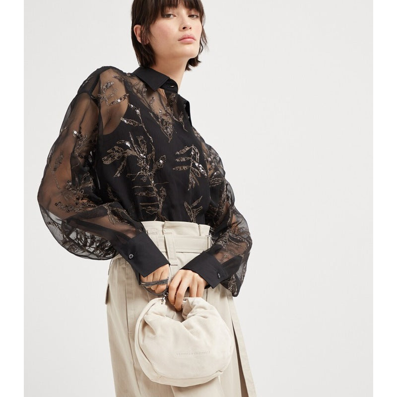 Bolsa Crossbody Suede Brioche