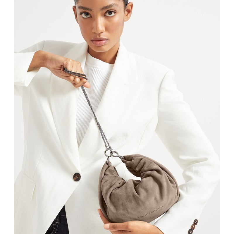 Bolsa Crossbody Suede Brioche