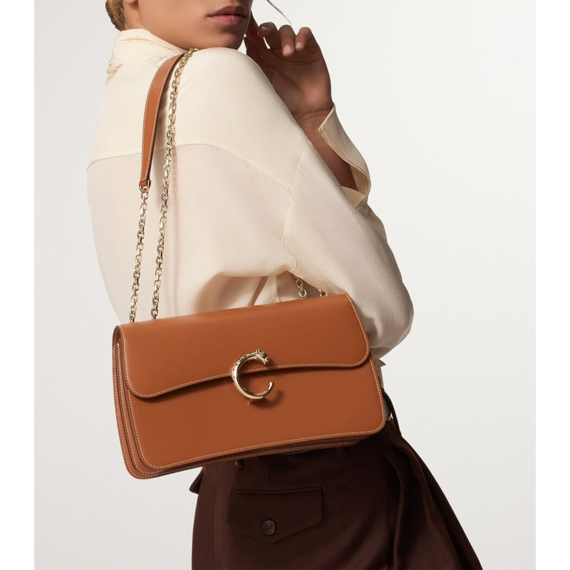 Bolsa Clutch Small Calfskin Panthère de Cartier Chain
