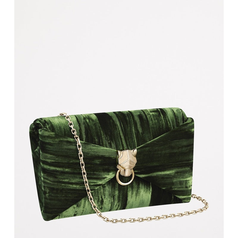 Bolsa Clutch Velvet Panthère Graphique de Cartier Chain