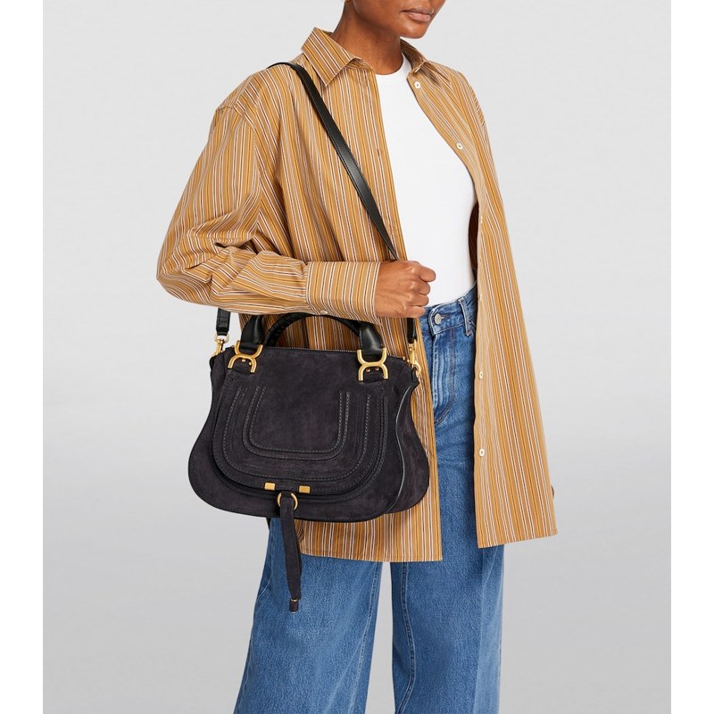 Bolsa Handle Medium Suede Marcie