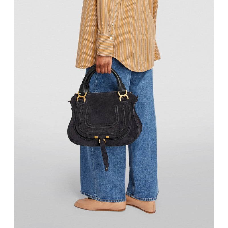 Bolsa Handle Medium Suede Marcie