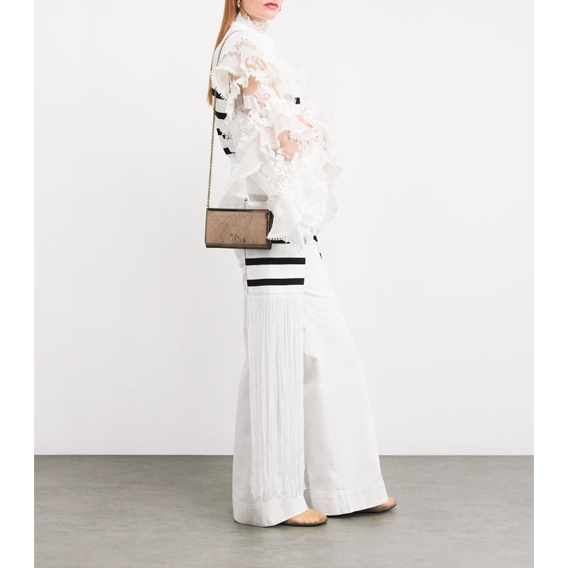 Bolsa Wallet Metallic Iconic Flap Chain