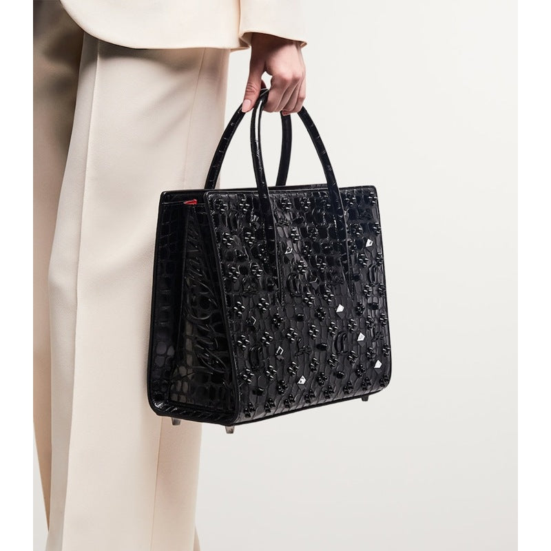 Bolsa Handle Paloma Medium Alligator-Embossed Calfskin