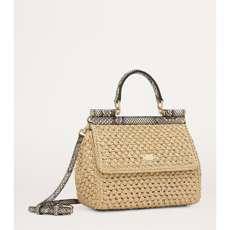Bolsa Handle Medium Raffia Sicily