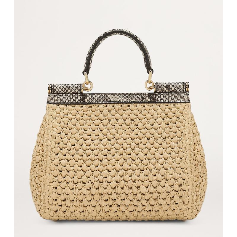 Bolsa Handle Medium Raffia Sicily
