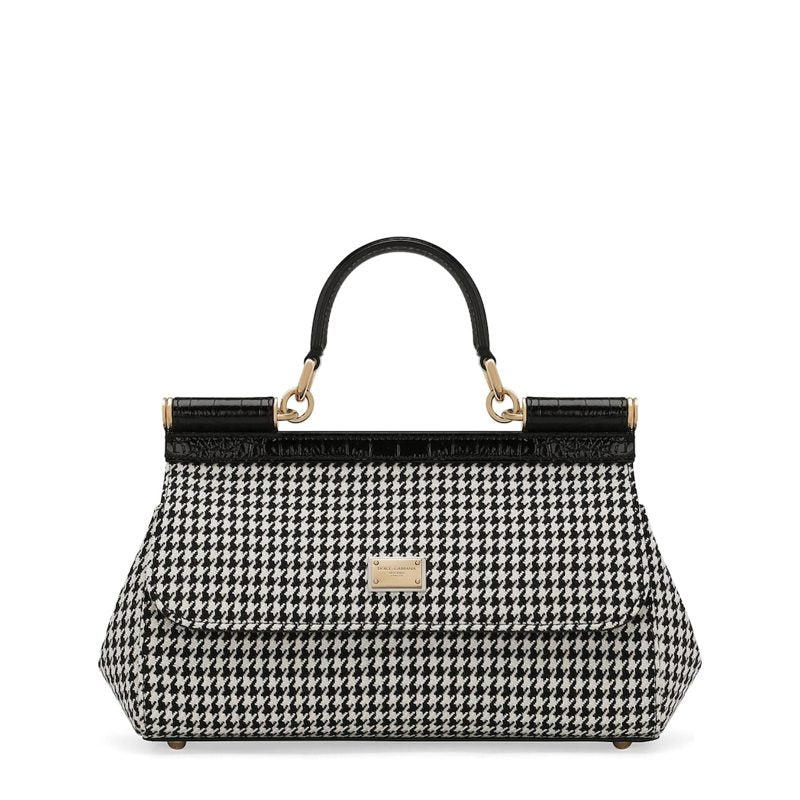 Bolsa Handle Medium Houndstooth Sicily - Mercado de Luxo - O Maior E-Commerce de Bens, Produtos e Serviços de Luxo do Brasil.