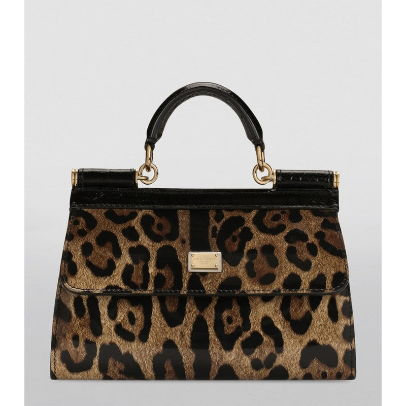 Bolsa Handle Croc-Embossed Calfskin