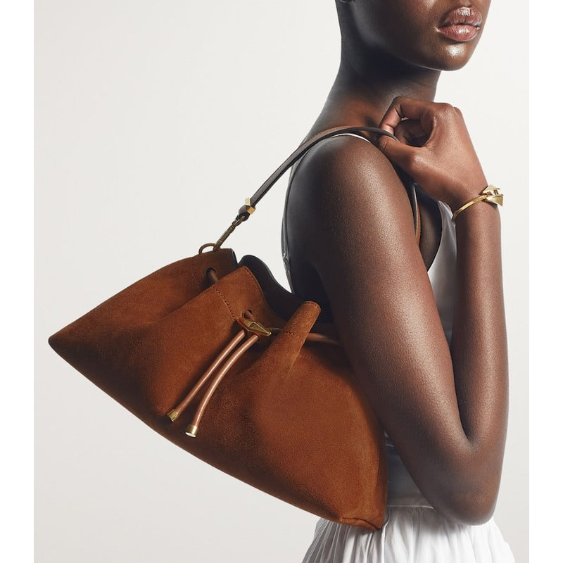 Bolsa Bucket Medium Suede Cinch