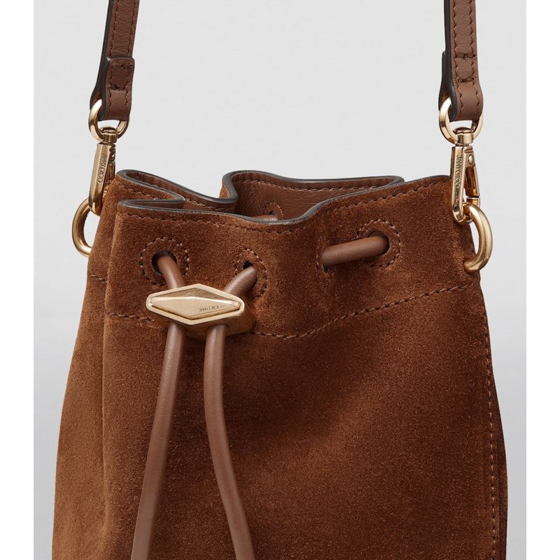 Bolsa Bucket Mini Suede Cinch