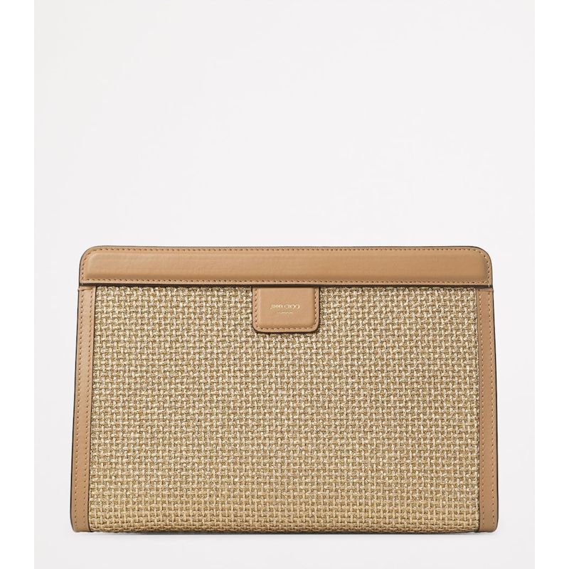 Bolsa Clutch Raffia Trim Avenue