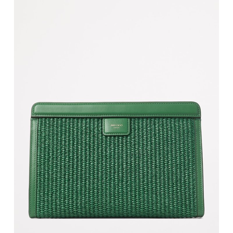 Bolsa Clutch Raffia Trim Avenue