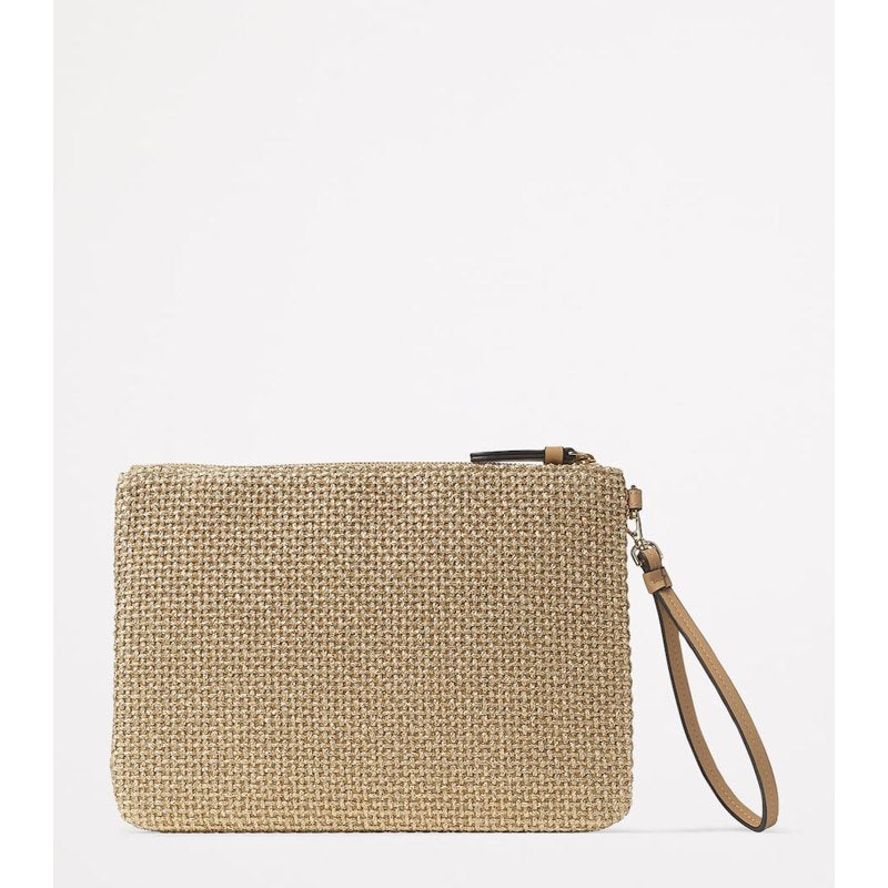 Bolsa Clutch Raffia Zip-Up