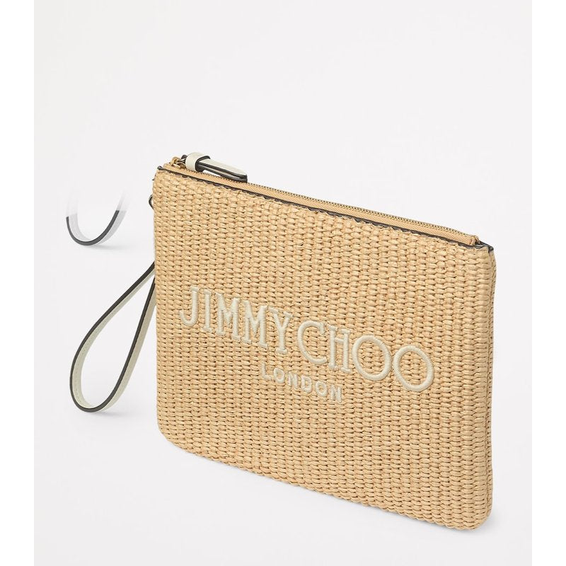 Bolsa Clutch Raffia Zip-Up