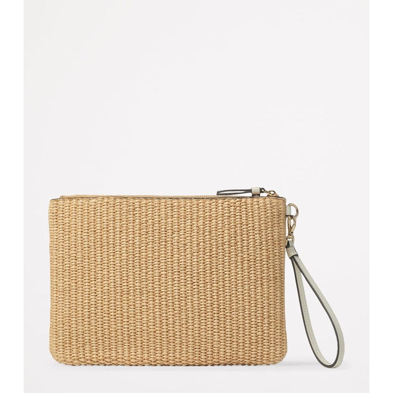 Bolsa Clutch Raffia Zip-Up
