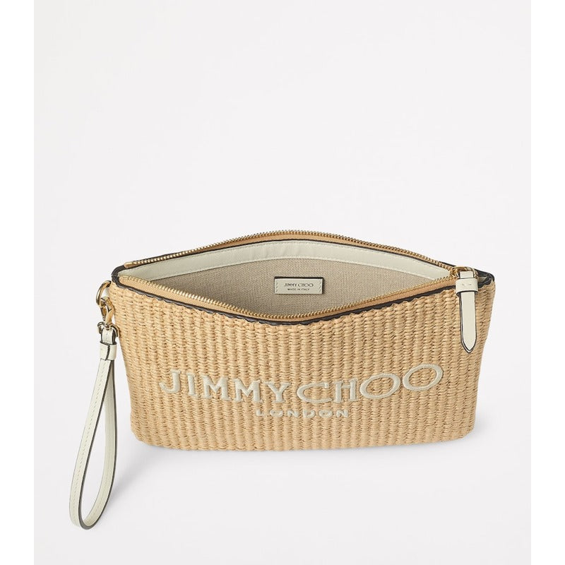 Bolsa Clutch Raffia Zip-Up