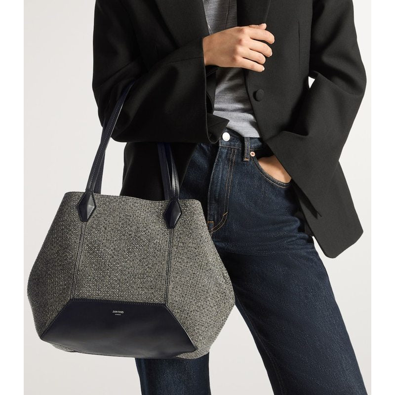 Bolsa Tote Diamond Medium Embellished Herringbone