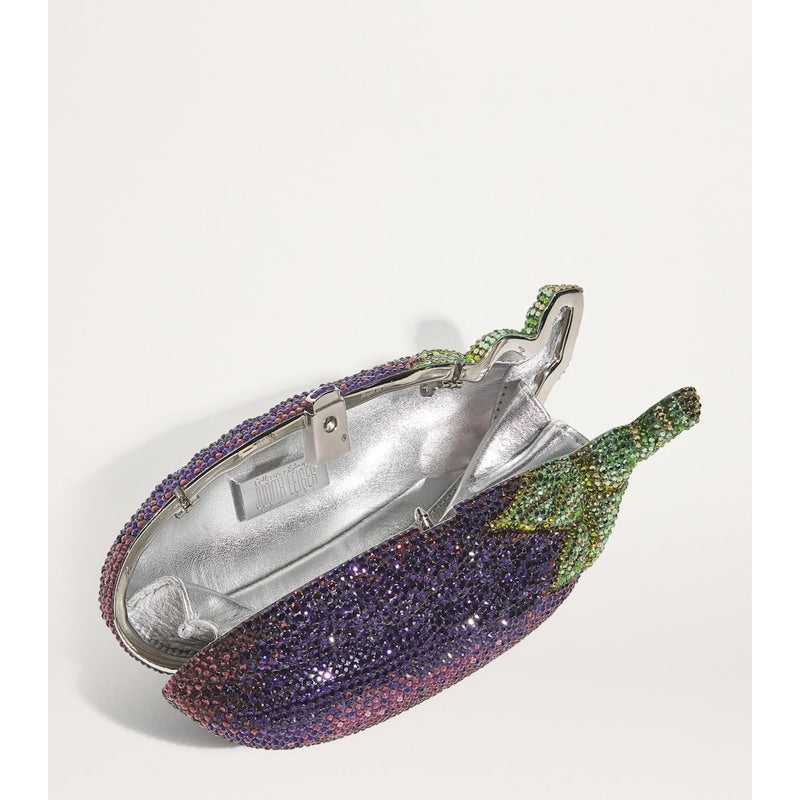 Bolsa Clutch Embellished Eggplant