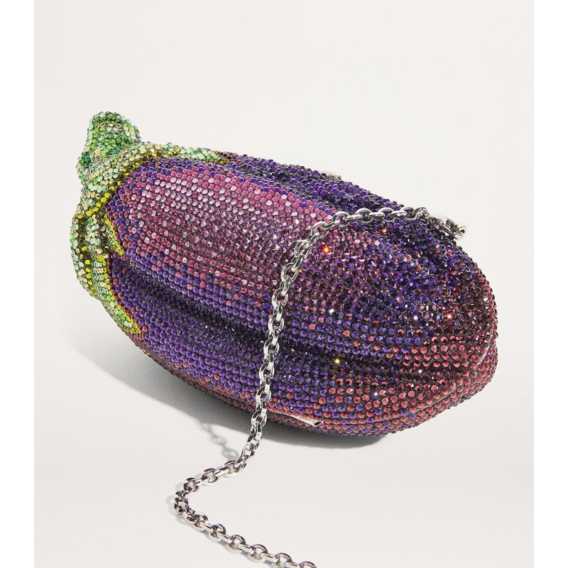 Bolsa Clutch Embellished Eggplant