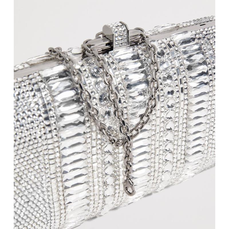 Bolsa Clutch Crystal-Embellished Long Slide