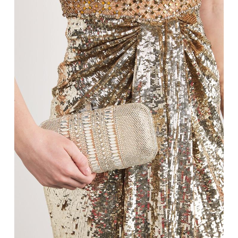 Bolsa Clutch Crystal-Embellished Long Slide