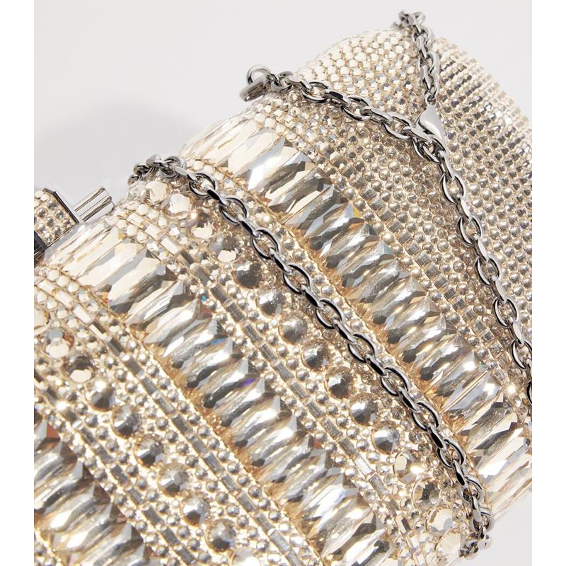 Bolsa Clutch Crystal-Embellished Long Slide