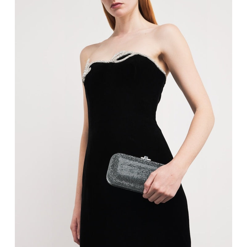 Bolsa Clutch Crystal-Embellished Long Slide