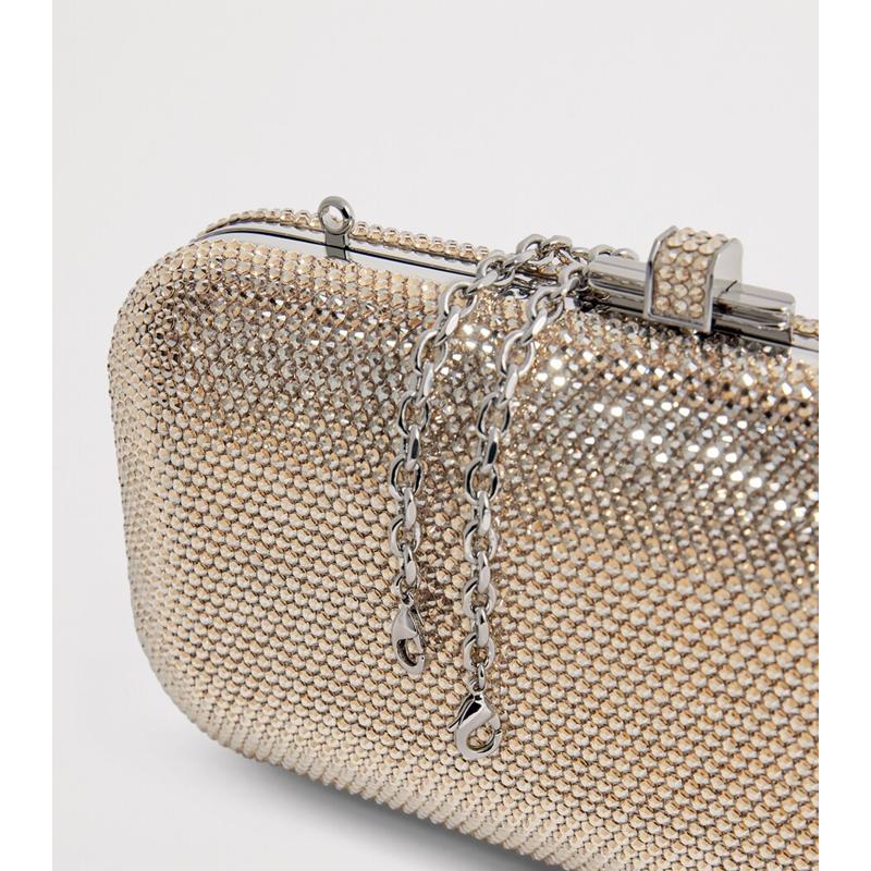 Bolsa Clutch Crystal-Embellished Long Slide