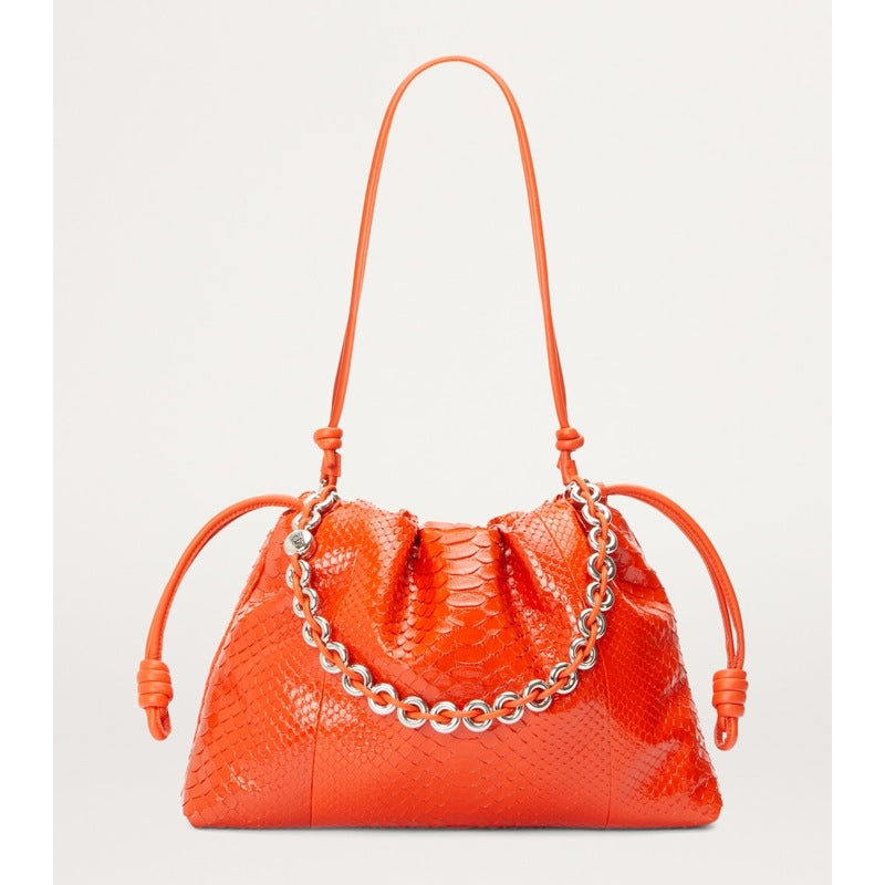 Bolsa Shoulder Large Python Skin Flamenco