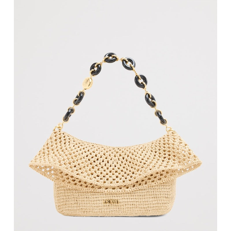 Bolsa Shoulder Collab x Paula's Ibiza Medium Raffia Ola