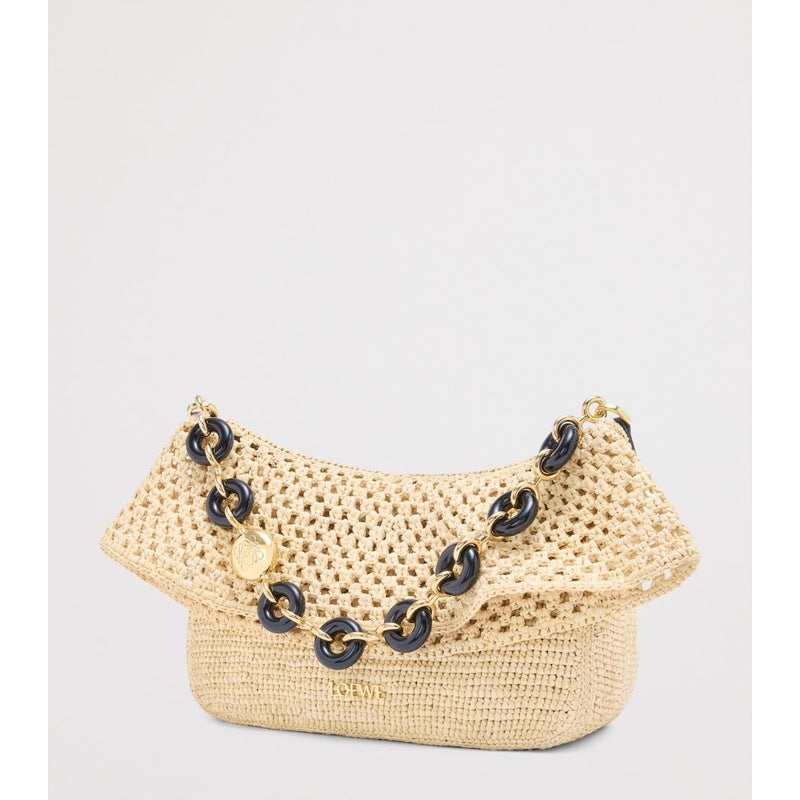 Bolsa Shoulder Collab x Paula's Ibiza Medium Raffia Ola