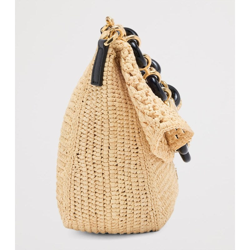 Bolsa Shoulder Collab x Paula's Ibiza Medium Raffia Ola
