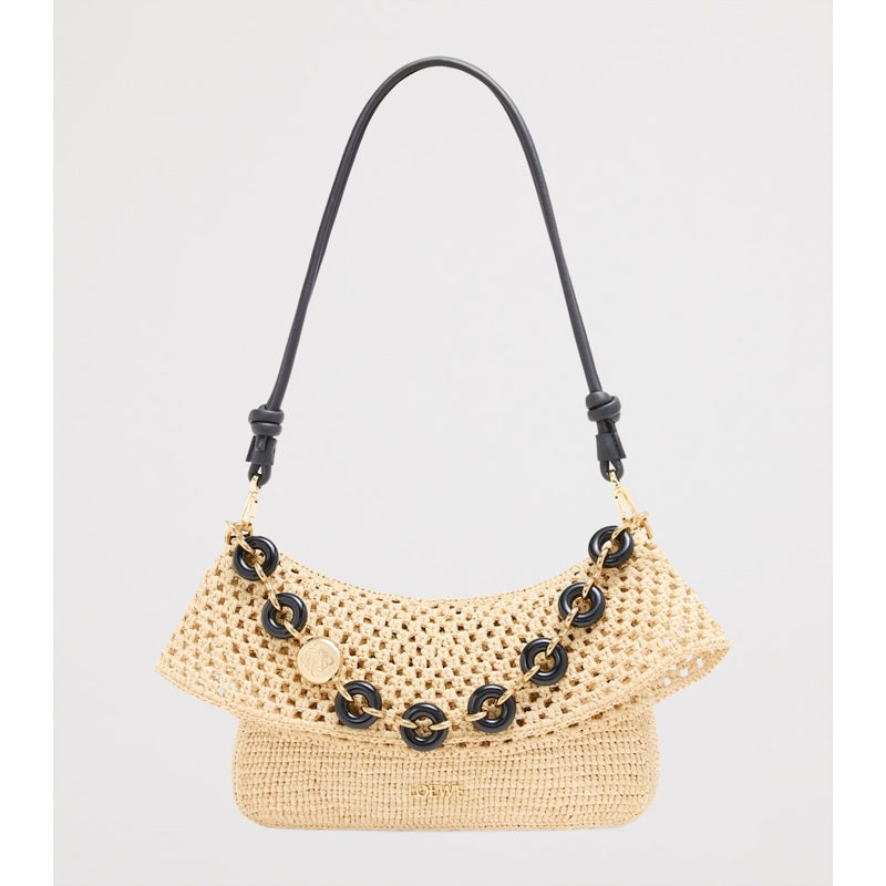 Bolsa Shoulder Collab x Paula's Ibiza Medium Raffia Ola