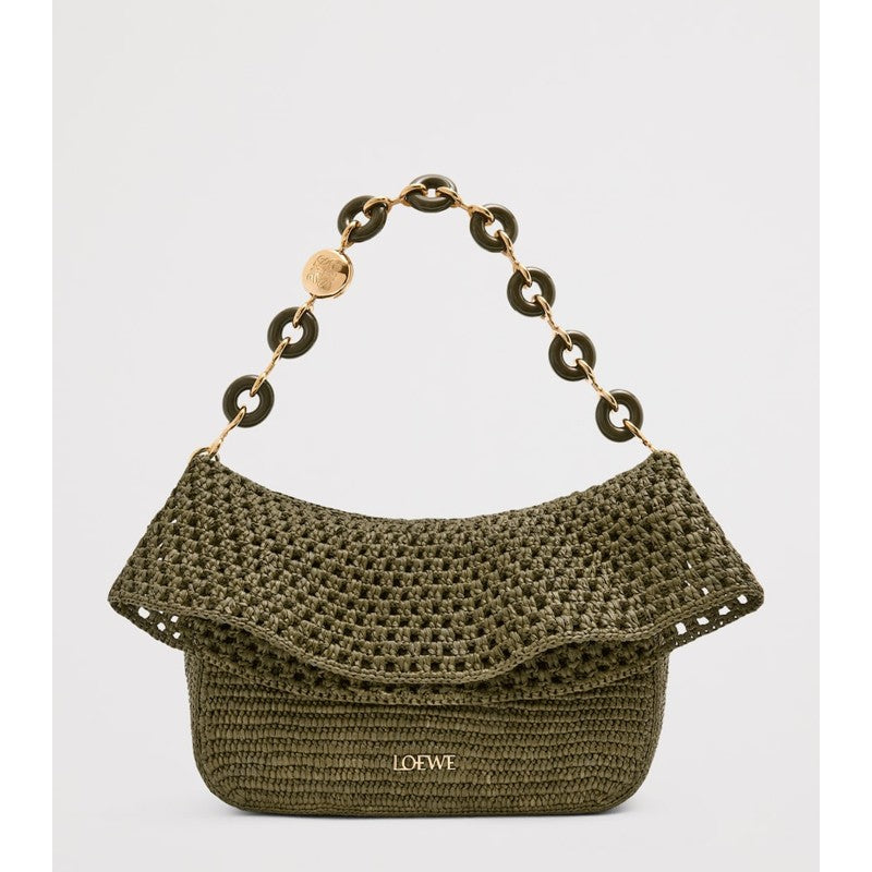 Bolsa Shoulder Collab x Paula's Ibiza Medium Raffia Ola