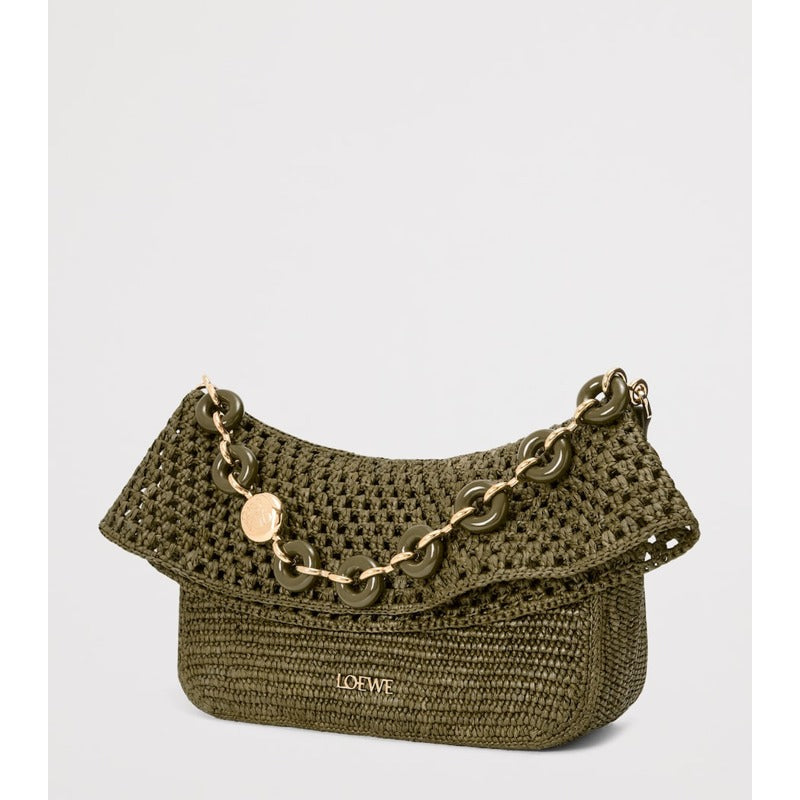 Bolsa Shoulder Collab x Paula's Ibiza Medium Raffia Ola