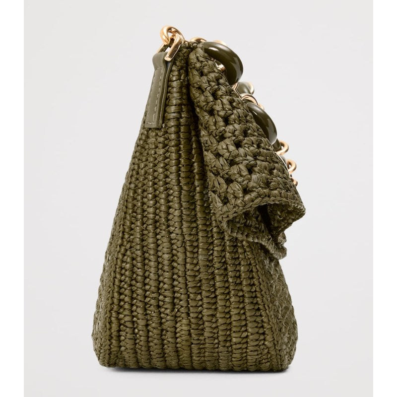 Bolsa Shoulder Collab x Paula's Ibiza Medium Raffia Ola