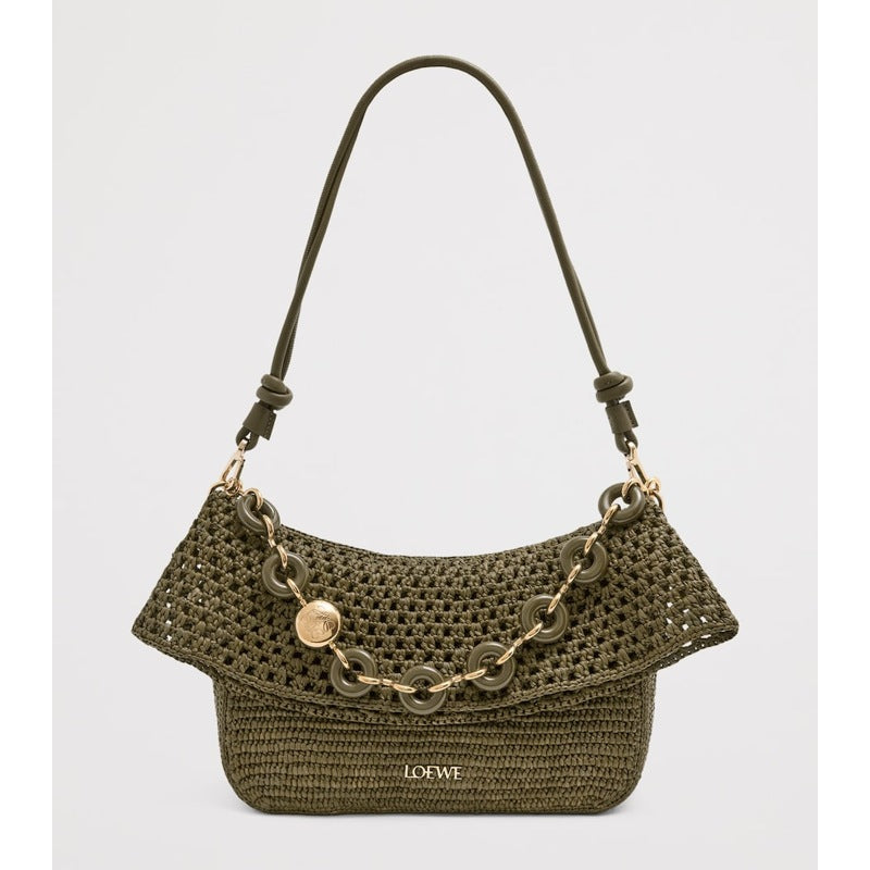 Bolsa Shoulder Collab x Paula's Ibiza Medium Raffia Ola