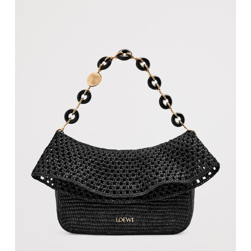 Bolsa Shoulder Collab x Paula's Ibiza Medium Raffia Ola